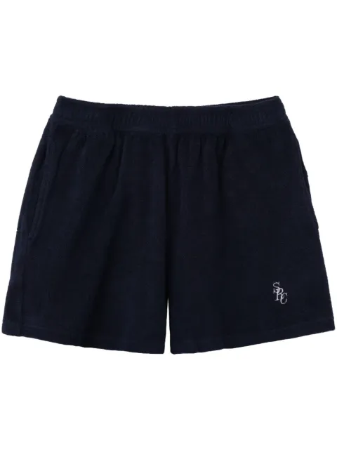Sporty & Rich embroidered-logo cotton shorts