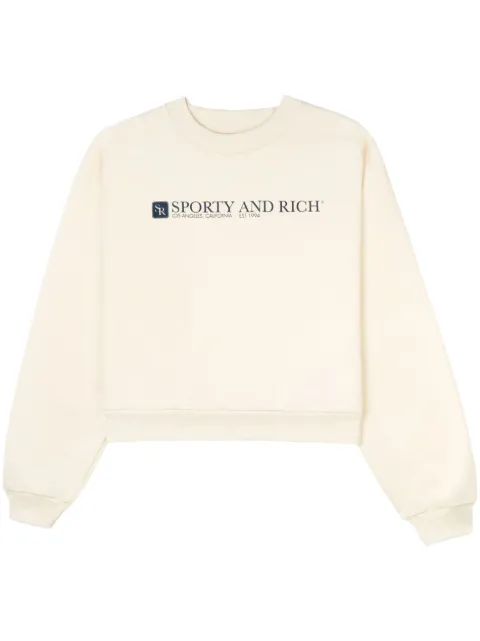 Sporty & Rich logo-print cropped sweatshirt