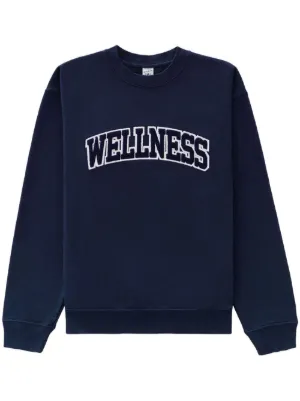 Sporty & Rich Wellness crew-neck Cotton Sweatshirt | Blue