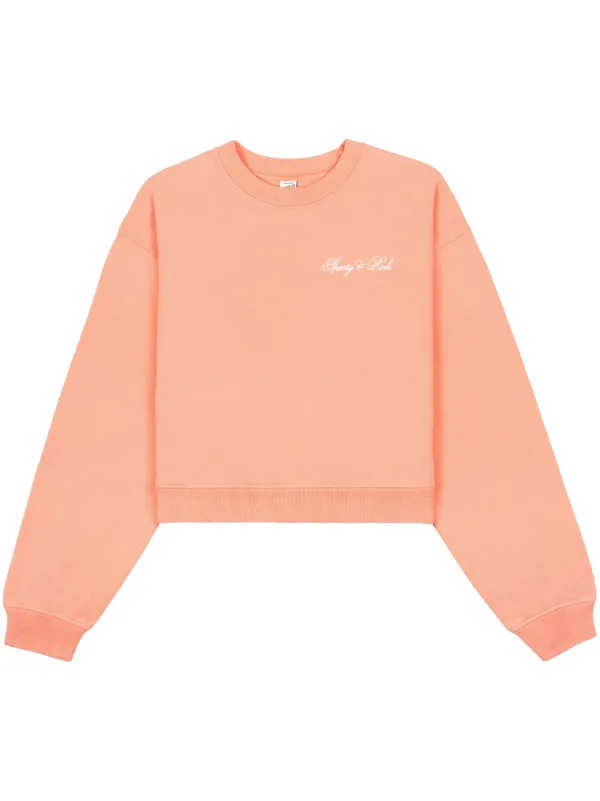Sporty & Rich logo-print Cotton Sweatshirt | Orange