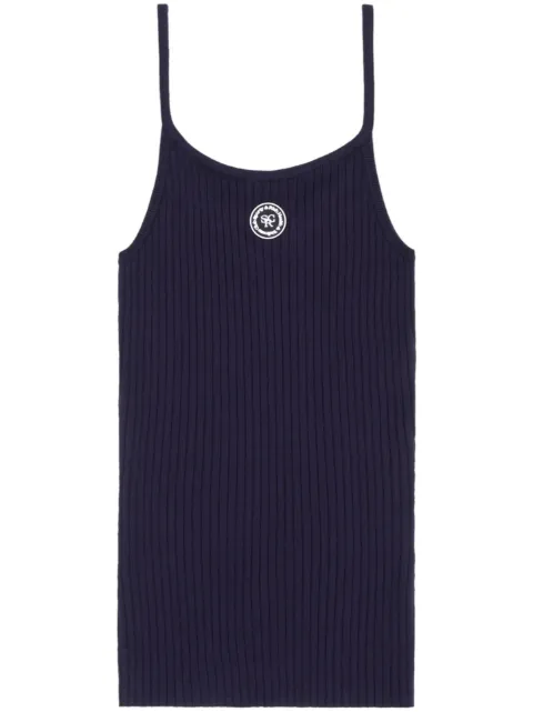 Sporty & Rich logo-patch ribbed tank top