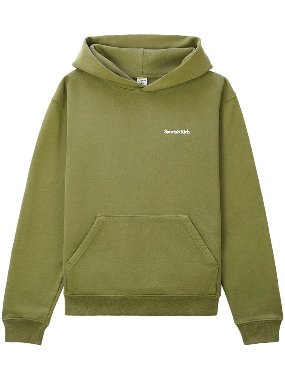 Sporty & Rich Serif logo-embroidered hoodie - Green