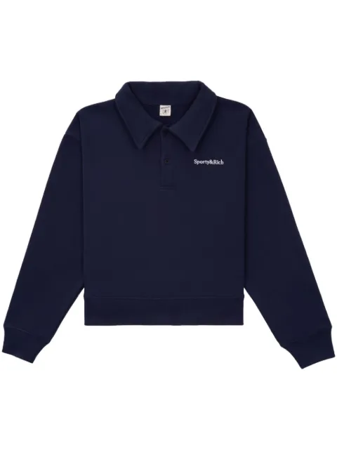 Sporty & Rich embroidered-logo polo sweatshirt