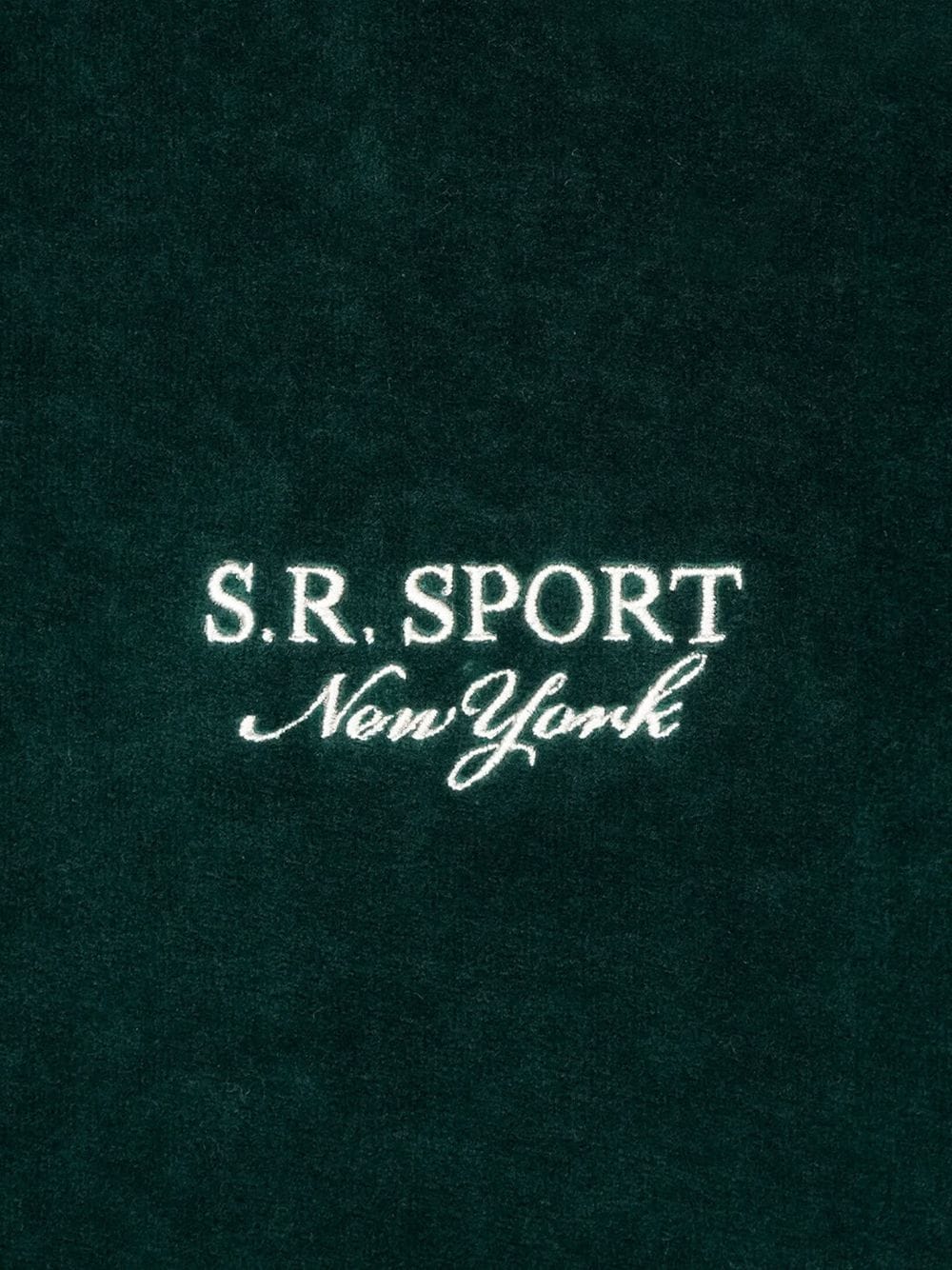Shop Sporty And Rich Logo-embroidered Velour Sweatshirt In Green