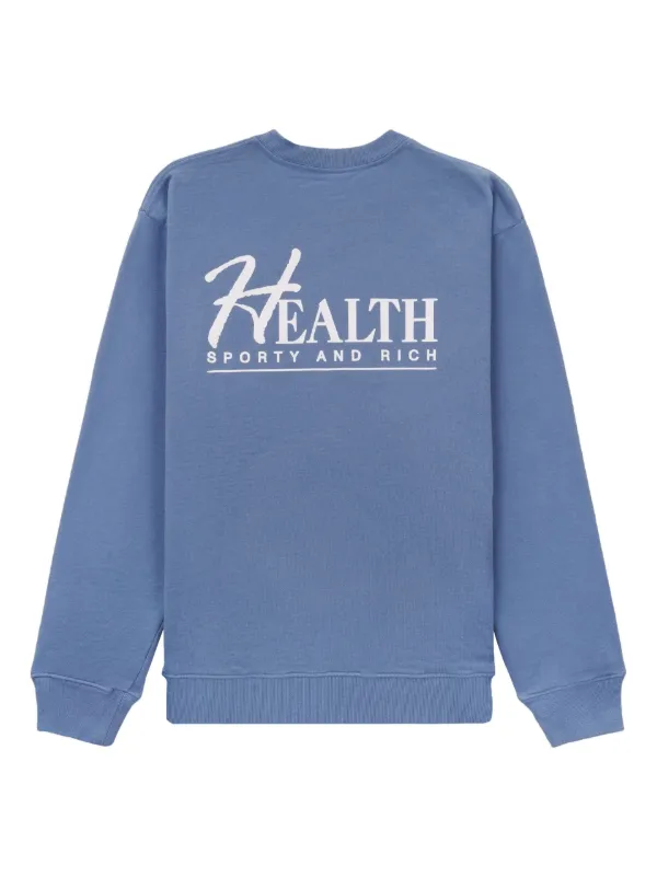 【Sporty & Rich】Health And Fitness Logo Print Sweatshirt Sporty & Rich Health logo-print Sweatshirt | Blue | FARFETCH
