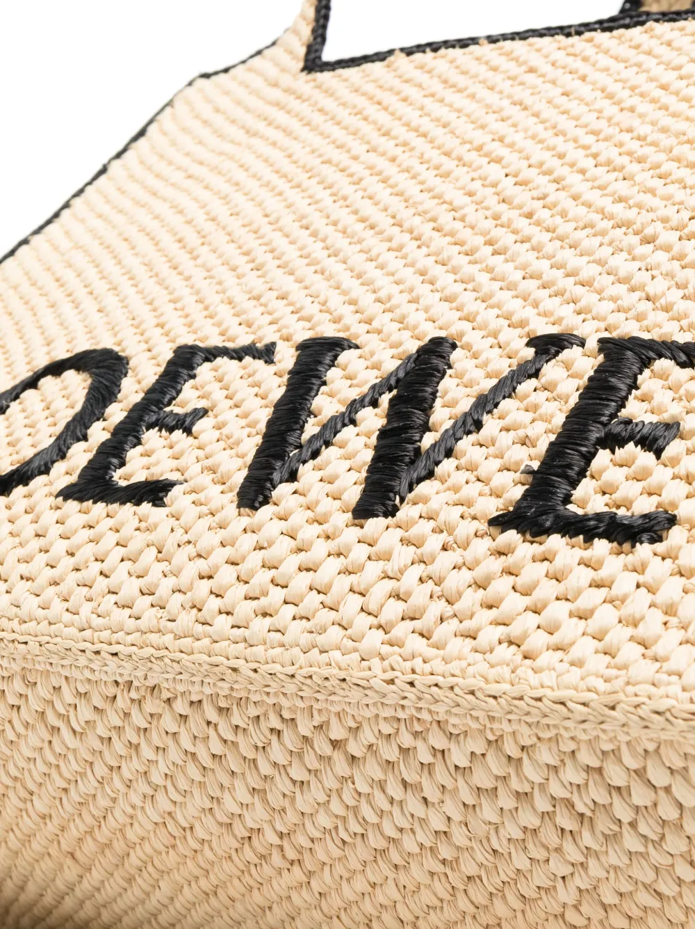 Loewe Logo-lettering Raffia Tote Bag In Neutrals