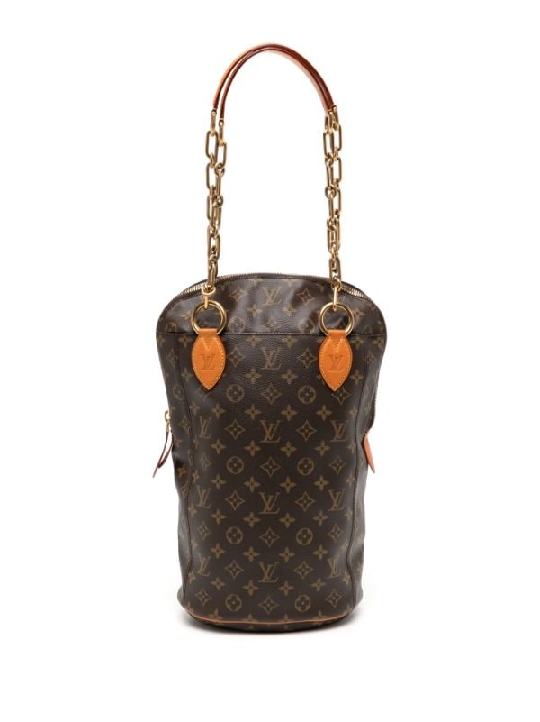 Pre-owned Louis Vuitton X Karl Lagerfeld 2014 Monogram Pm Punching Bag In  Brown