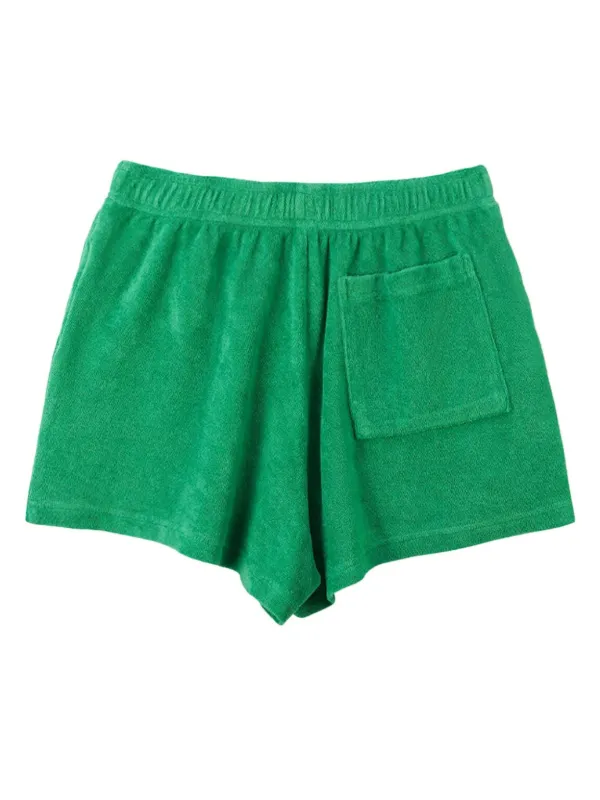 Green terry cloth shorts online