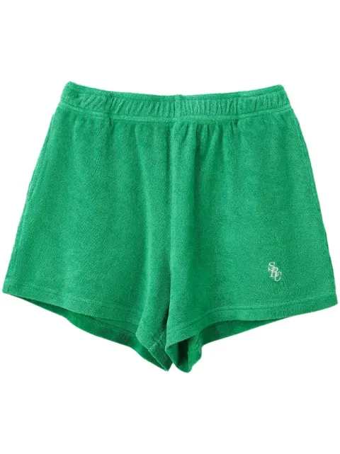 Sporty & Rich logo-embroidered terry-cloth shorts