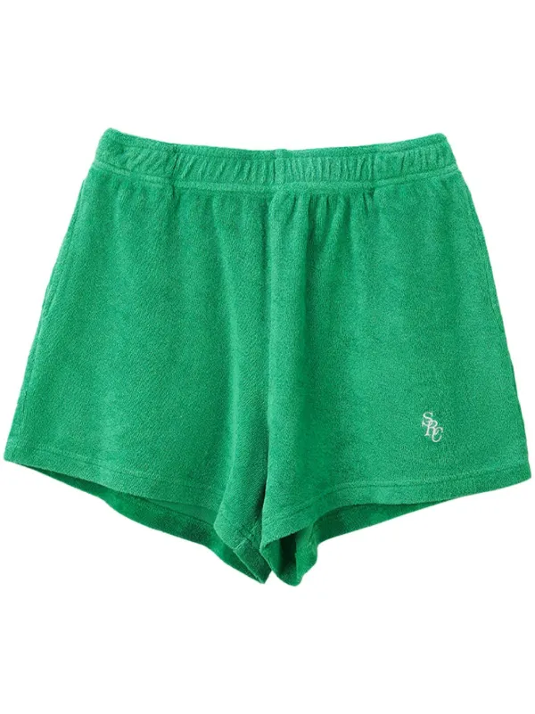 Green terry cloth shorts sale