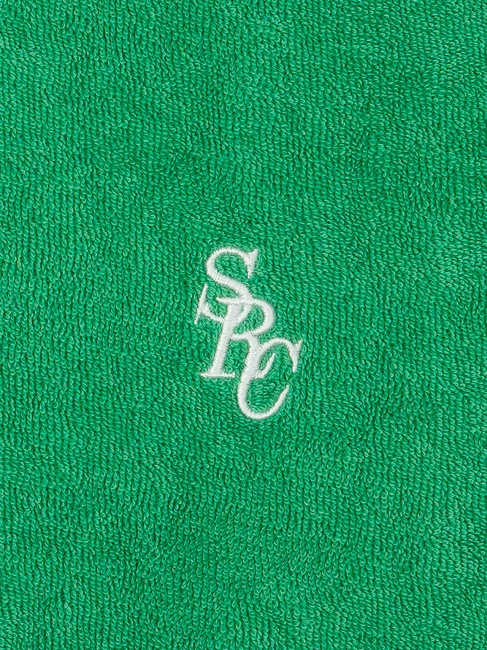 Sporty And Rich Logo-embroidered Terry-cloth Shorts In Green