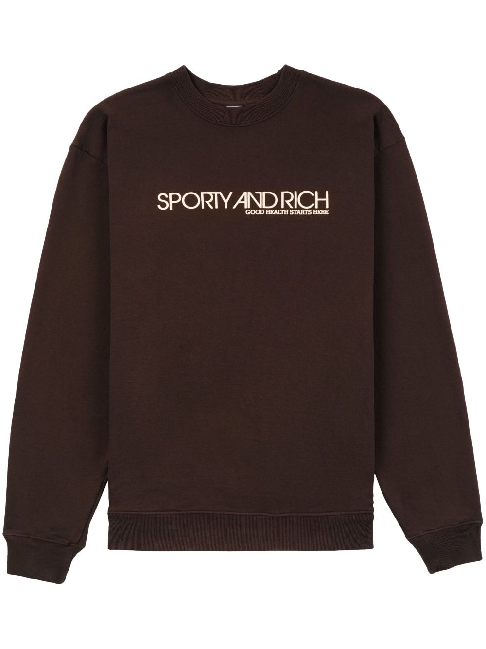 Sporty & Rich Disco cotton sweatshirt - CHOCOLATE