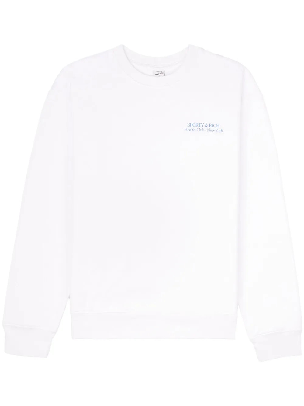 Sporty And Rich Drink Water Relaxed-fit Cotton-jersey Sweatshirt In White Ocean