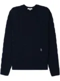 Sporty & Rich embroidered-logo cable knit jumper - Black