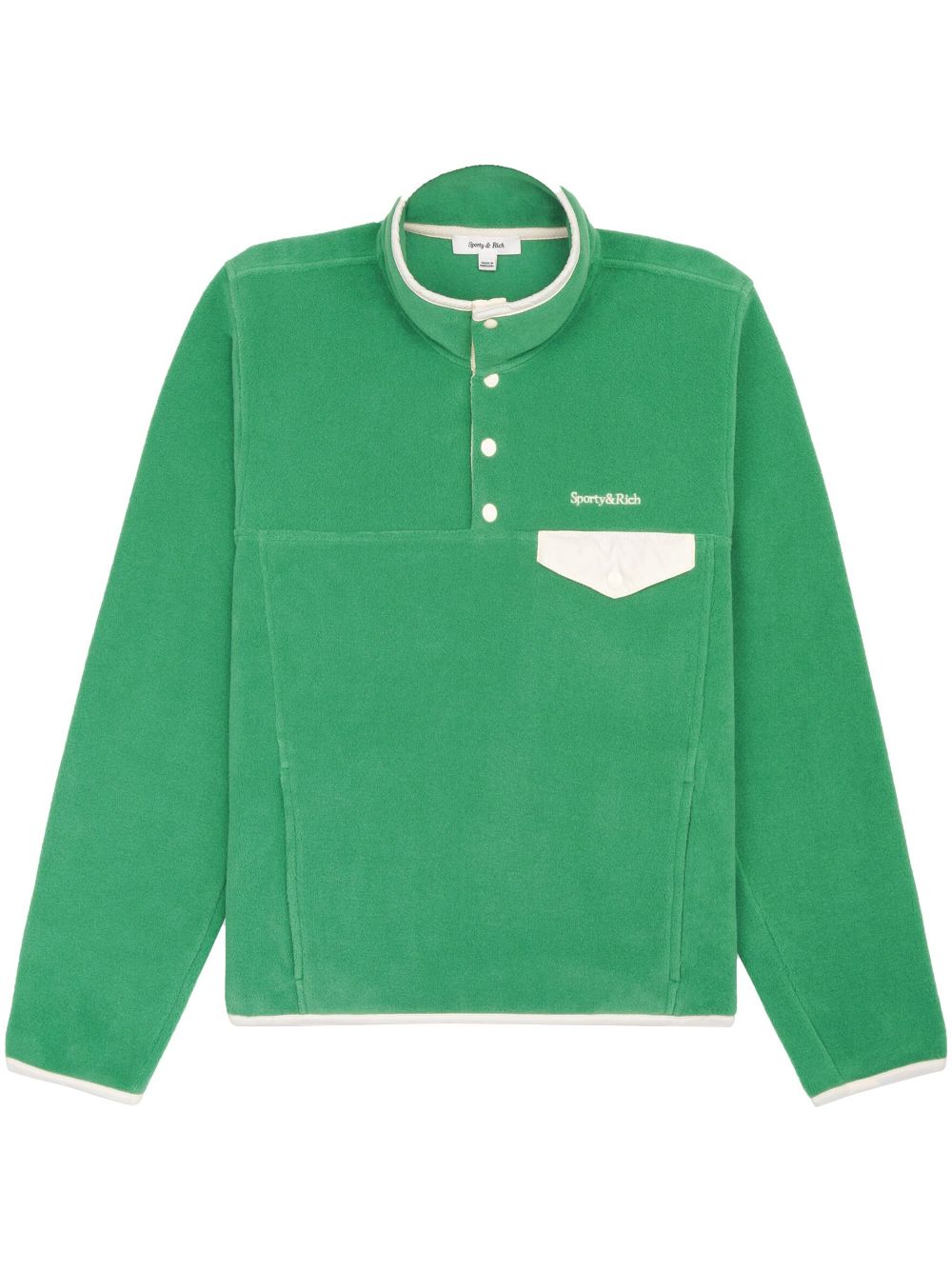 Sporty And Rich Funnel Neck Long-sleeved Jumper In Green