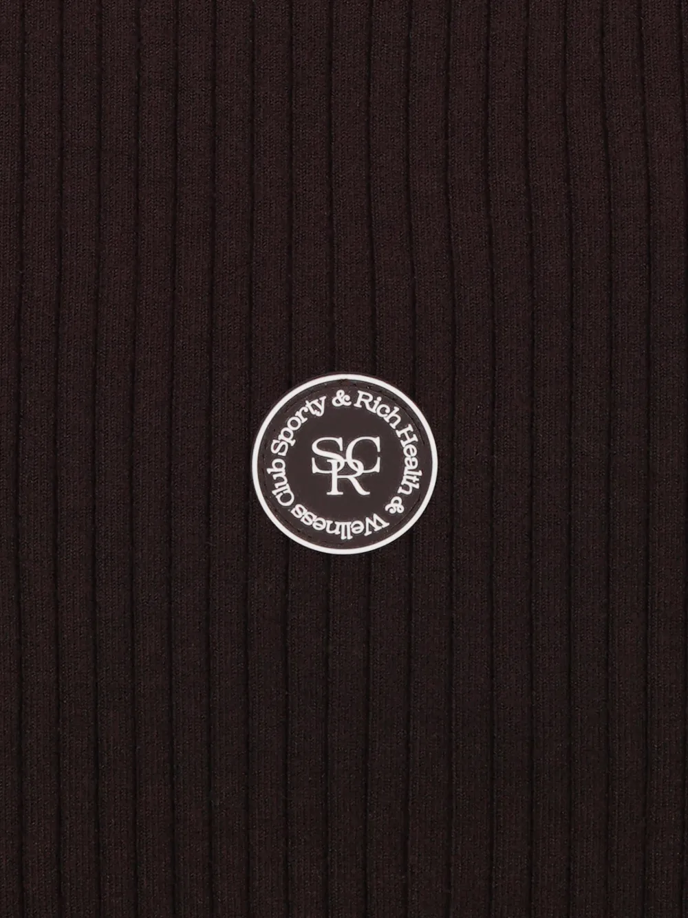Sporty And Rich Logo-patch Ribbed Tank Top In Brown