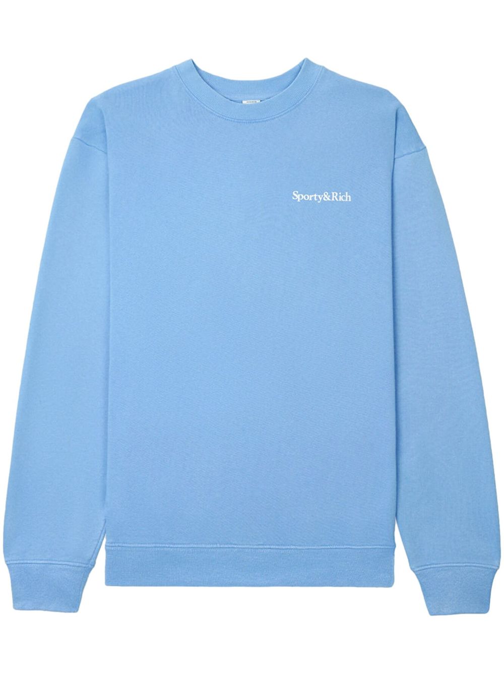 Sporty And Rich Logo-print Cotton Sweatshirt In Blue