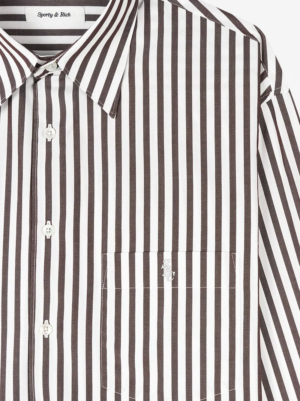 Sporty & Rich Gestreept shirt - Bruin