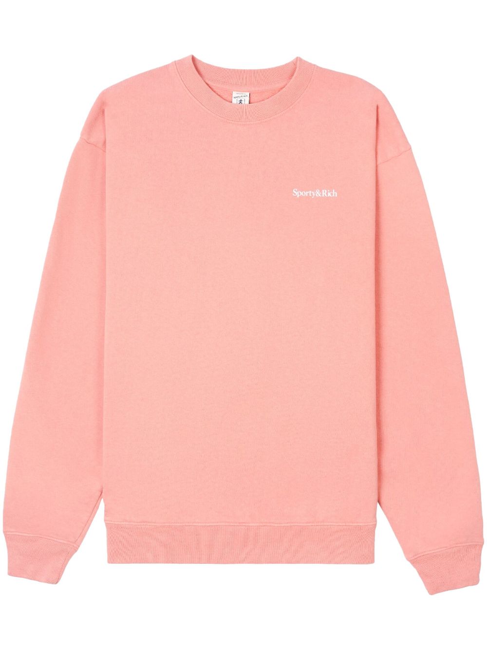 Shop Sporty And Rich Logo-print Crew-neck Sweatshirt In Pink