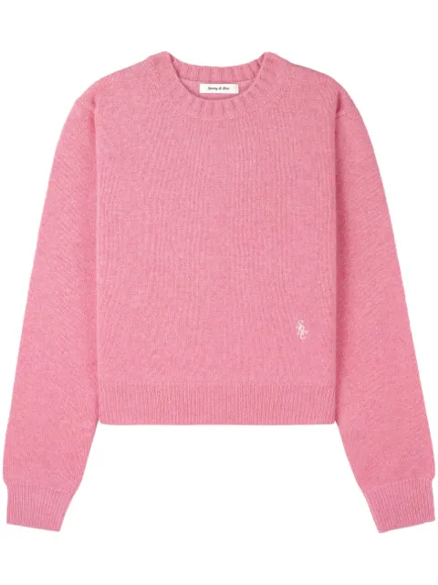 Sporty & Rich embroidered-logo cashmere jumper