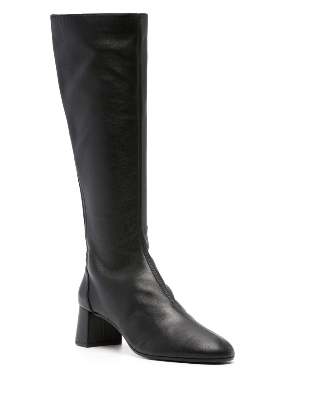 Shop Aquazzura Saint Honore 50 Leather Knee-high Boots In Black