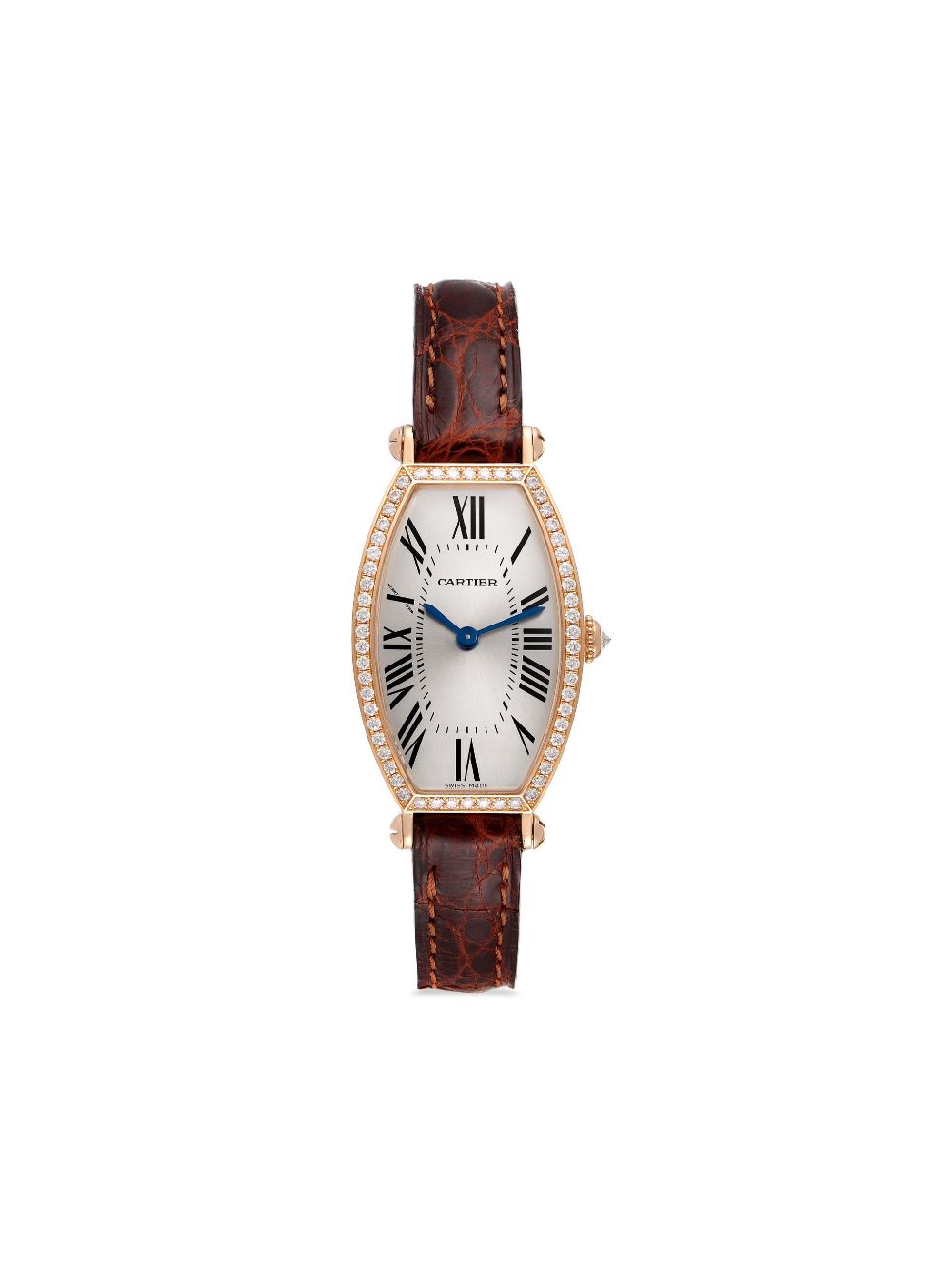 Pre-owned Cartier 2000s  Tonneau 21mm In Brown