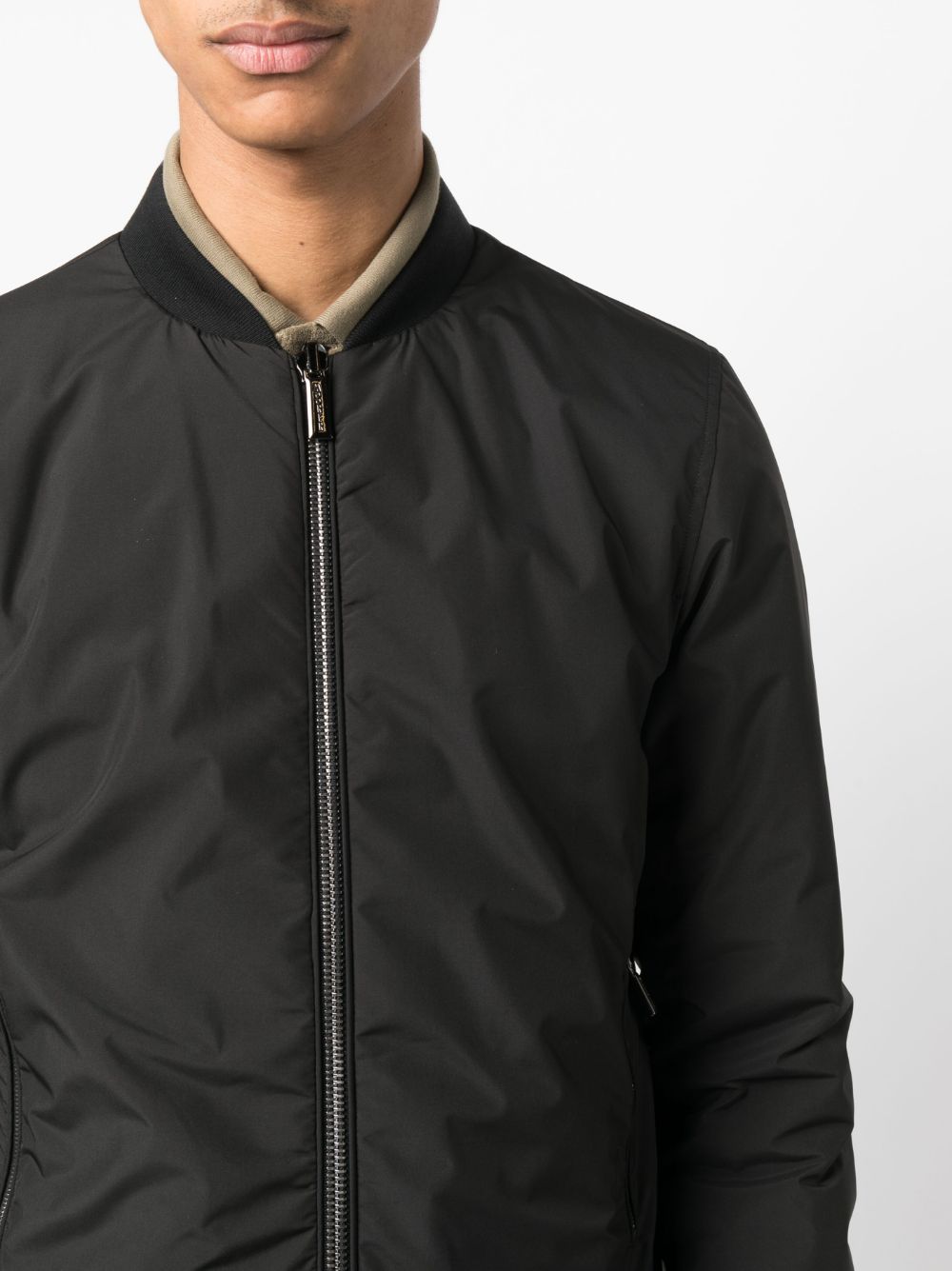 Shop Moorer Zip-up Bomber Jacket In Black