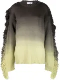 The Attico Rundie fringe-trimmed ombré sweater - Grey