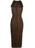 Balmain monogram mesh midi dress - Brown