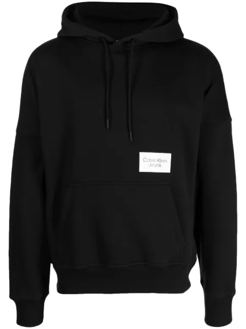 Calvin Klein logo-print colour-block hoodie