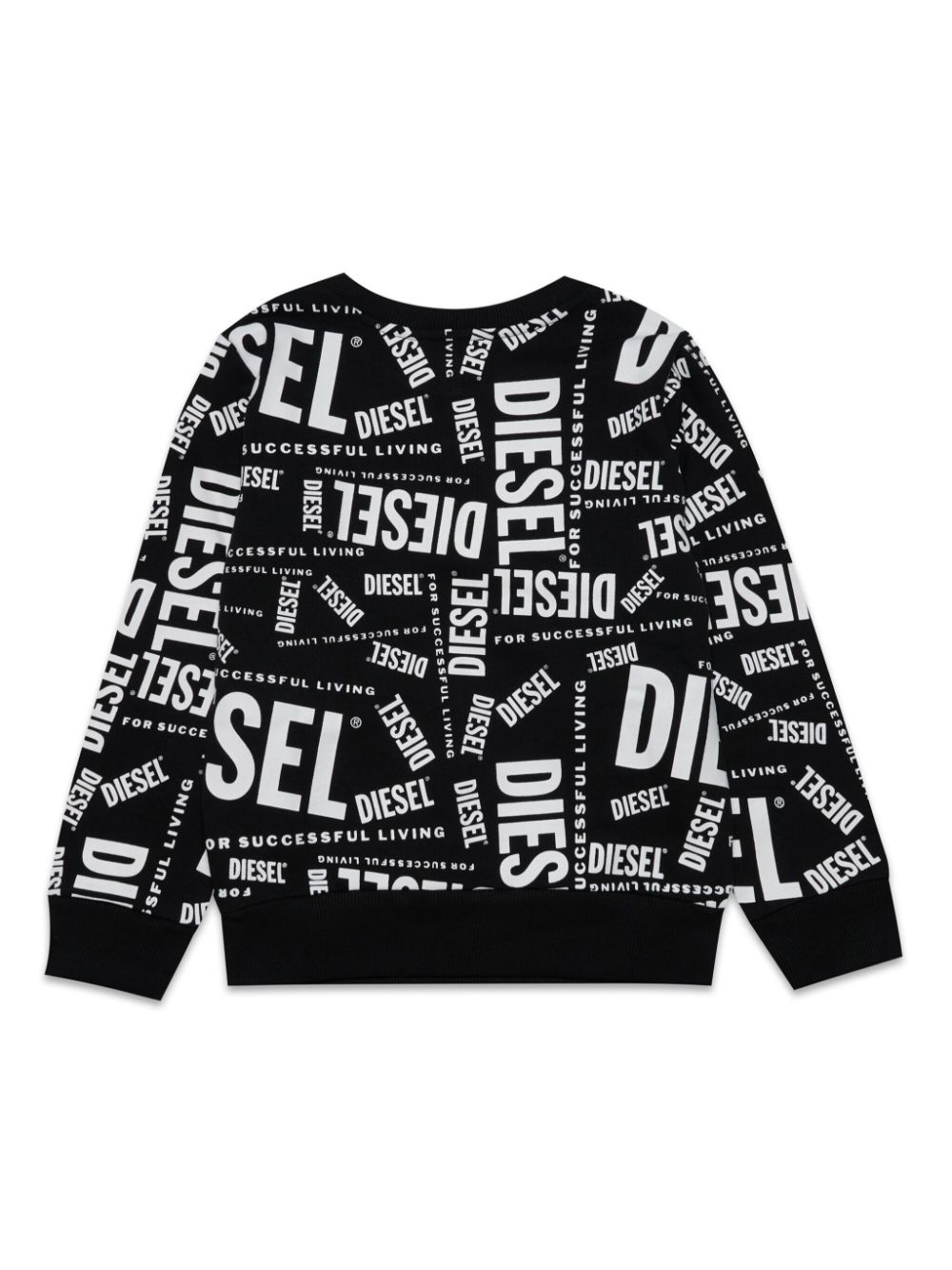 Diesel Kids Sweater met logoprint - Zwart