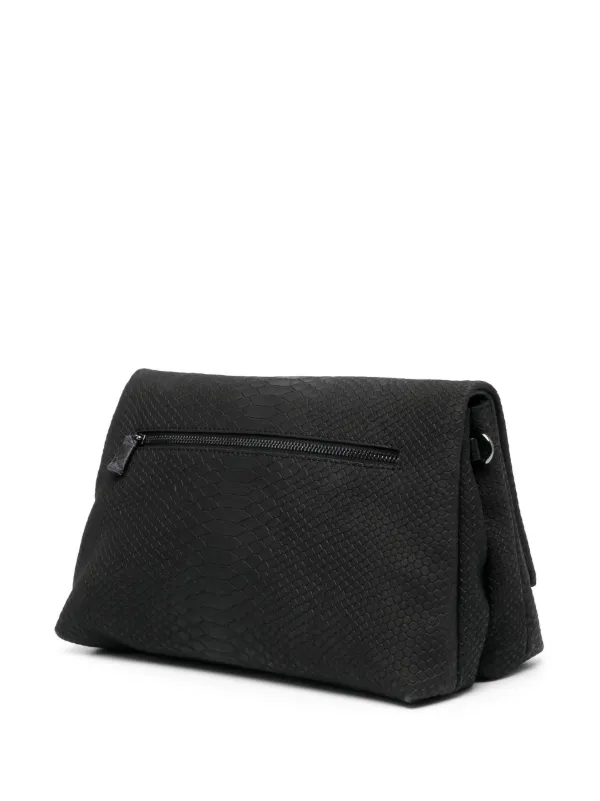 Zadig&Voltaire Snakeskin Leather Shoulder Bag | Black | FARFETCH