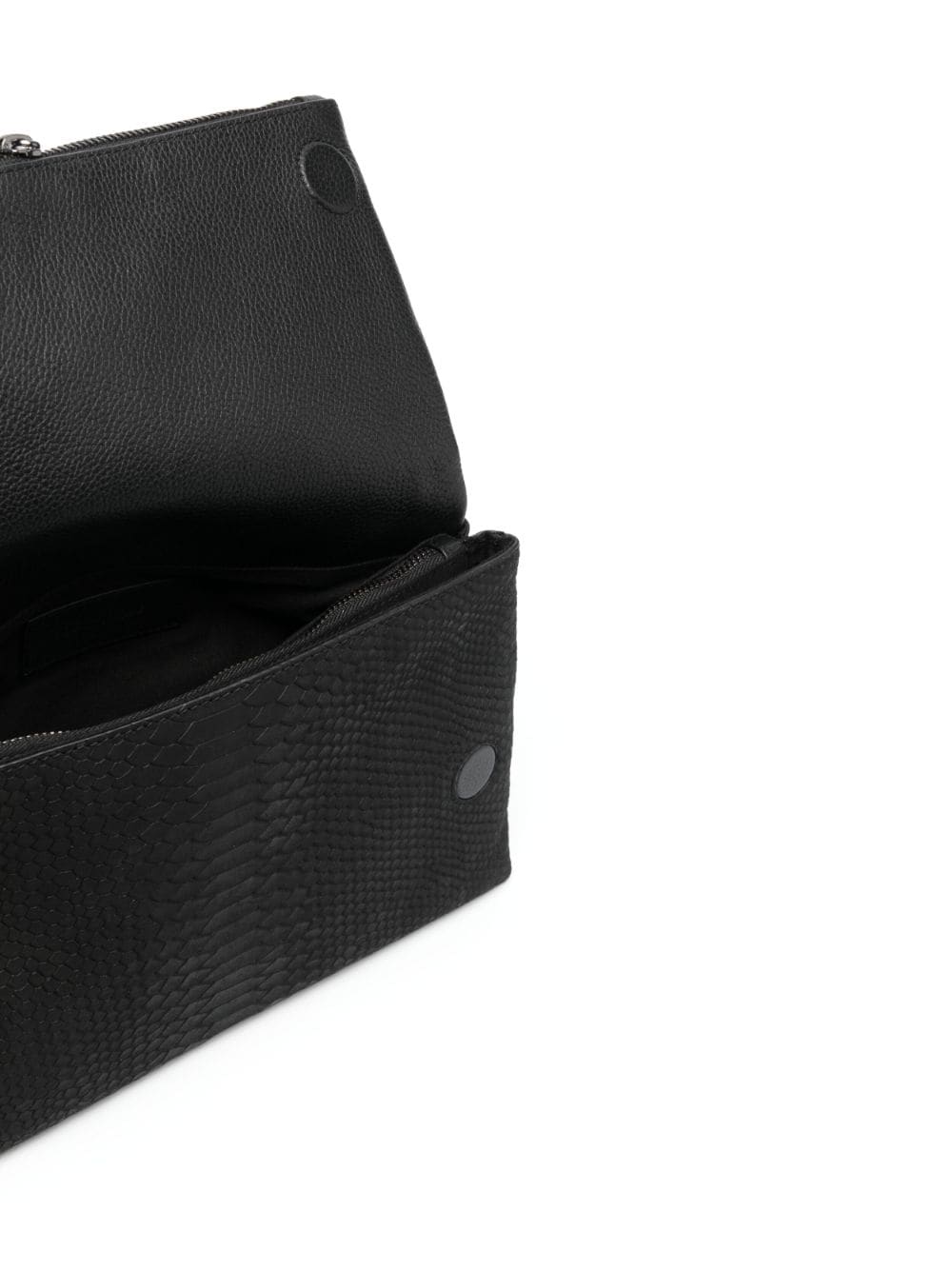 Shop Zadig & Voltaire Snakeskin Leather Shoulder Bag In Black
