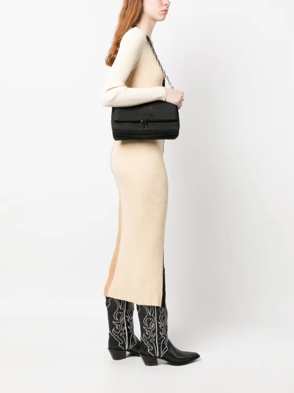 人気が高い Leather Snakeskin Zadig&Voltaire Shoulder FARFETCH | Black | Bag バッグ