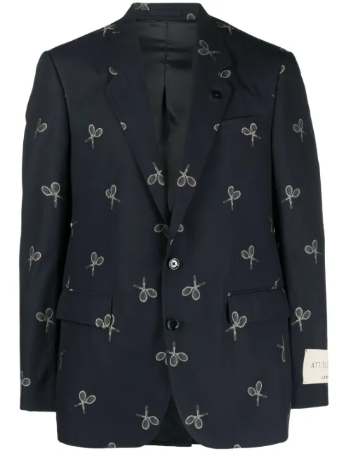 Lardini graphic-print single-breasted blazer 