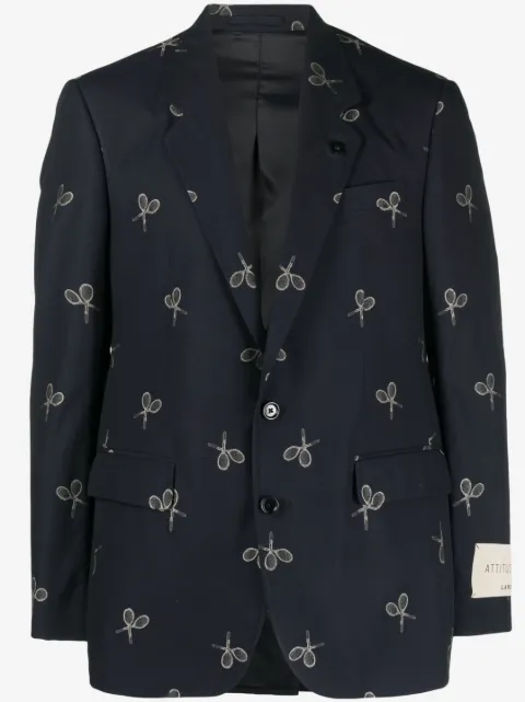 Lardini graphic-print single-breasted blazer