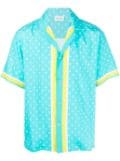 P.A.R.O.S.H. polka-dot print short-sleeved silk shirt - Blue