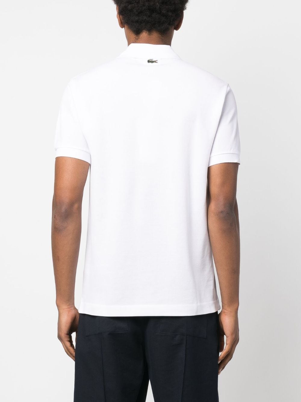 Shop Lacoste X Netflix Logo-patch Cotton Polo Shirt In White