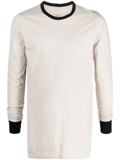 Rick Owens contrasting-trim crew-neck cotton jumper