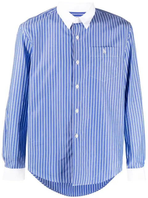 Sporty & Rich chemise rayée à logo brodé