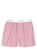 Sporty & Rich logo-waistband candy-striped cotton boxers - Red