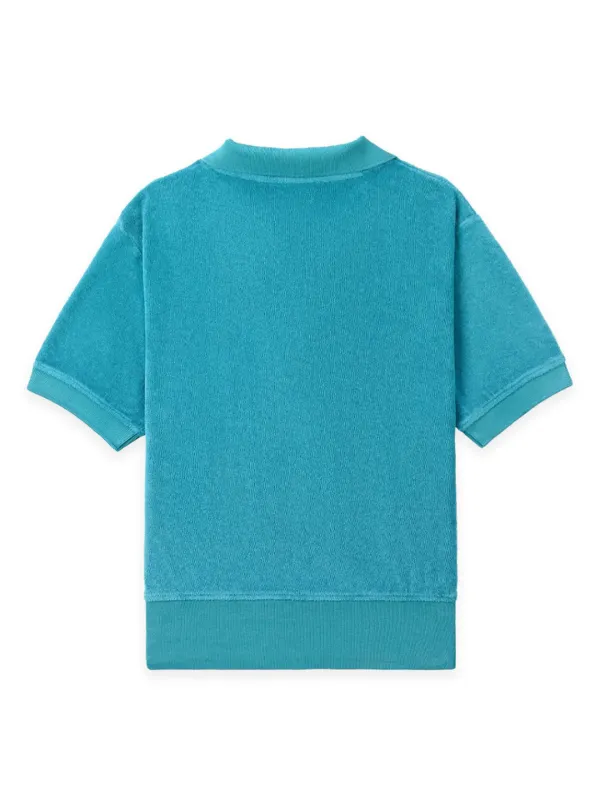 Sporty & Rich embroidered-logo Terry Polo Shirt | Blue