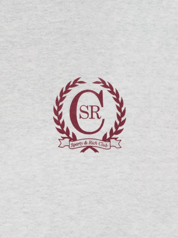 Sporty & Rich Crest logo-print Sweatshirt | Grey | FARFETCH JO