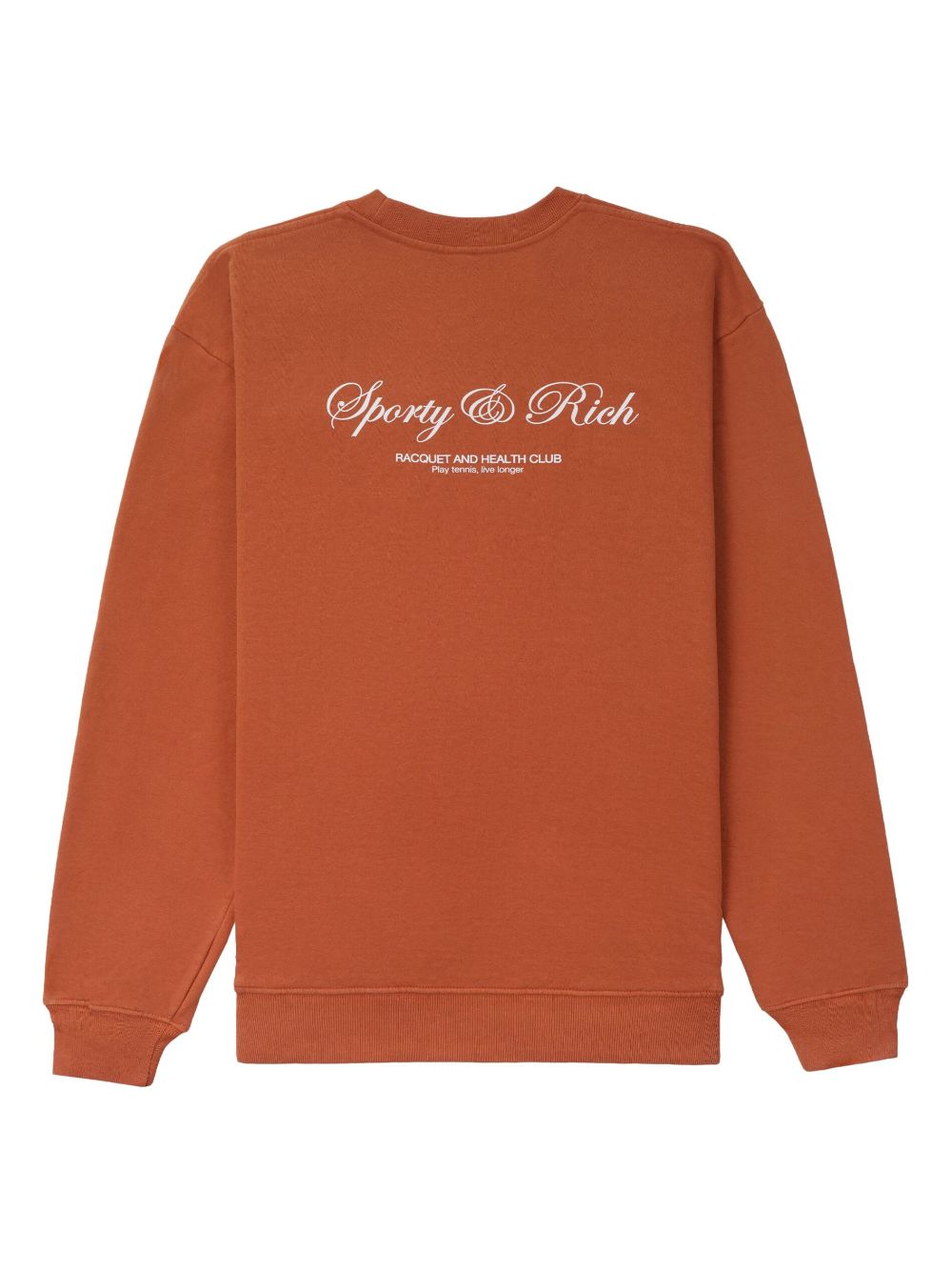 Shop Sporty And Rich Tennis Script Crew-neck Sweatshirt In Orange