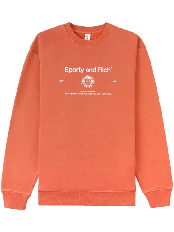 Printed Sweatshirt Sporty And Rich Orange Sweatshirt Sporty Rich