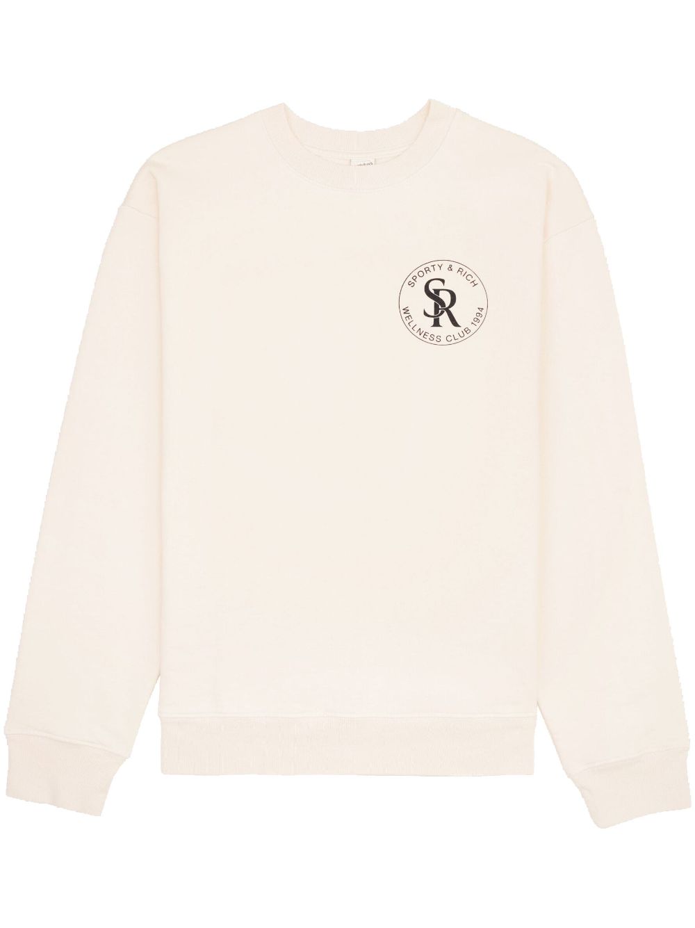 Sporty And Rich Logo-print Cotton Sweatshirt In Powder