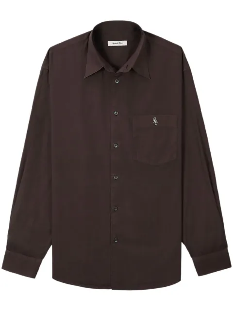 Sporty & Rich embroidered-logo cotton shirt 
