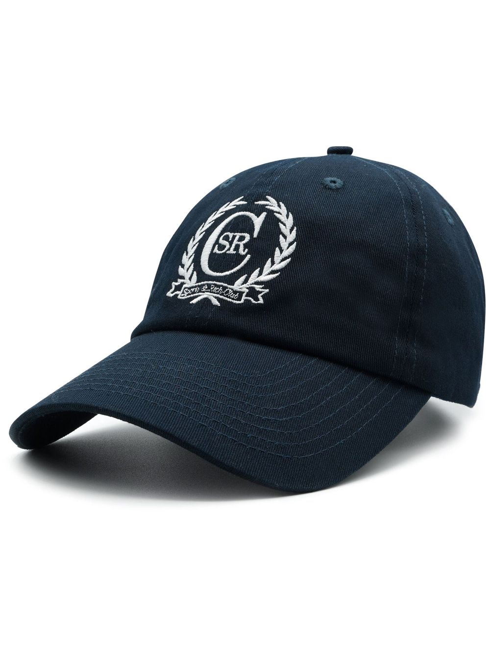 Sporty And Rich C Crest Cotton Cap In Blue