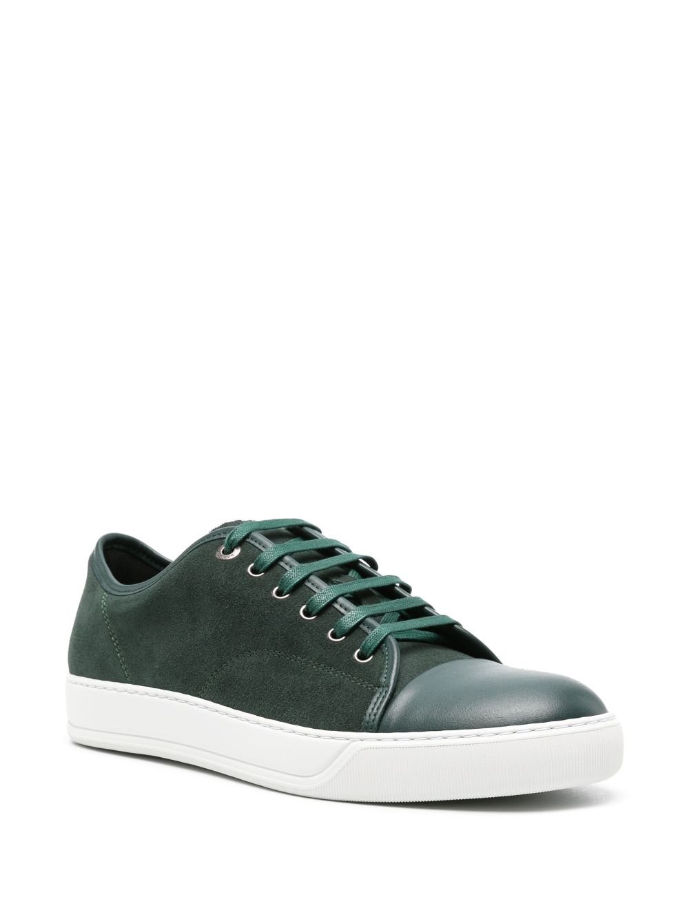 Shop Lanvin Dbb1 Suede Sneakers In Green