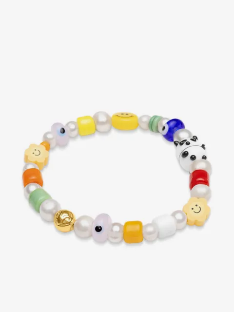 Nialaya Jewelry Men's Panda Pearl Bracelet